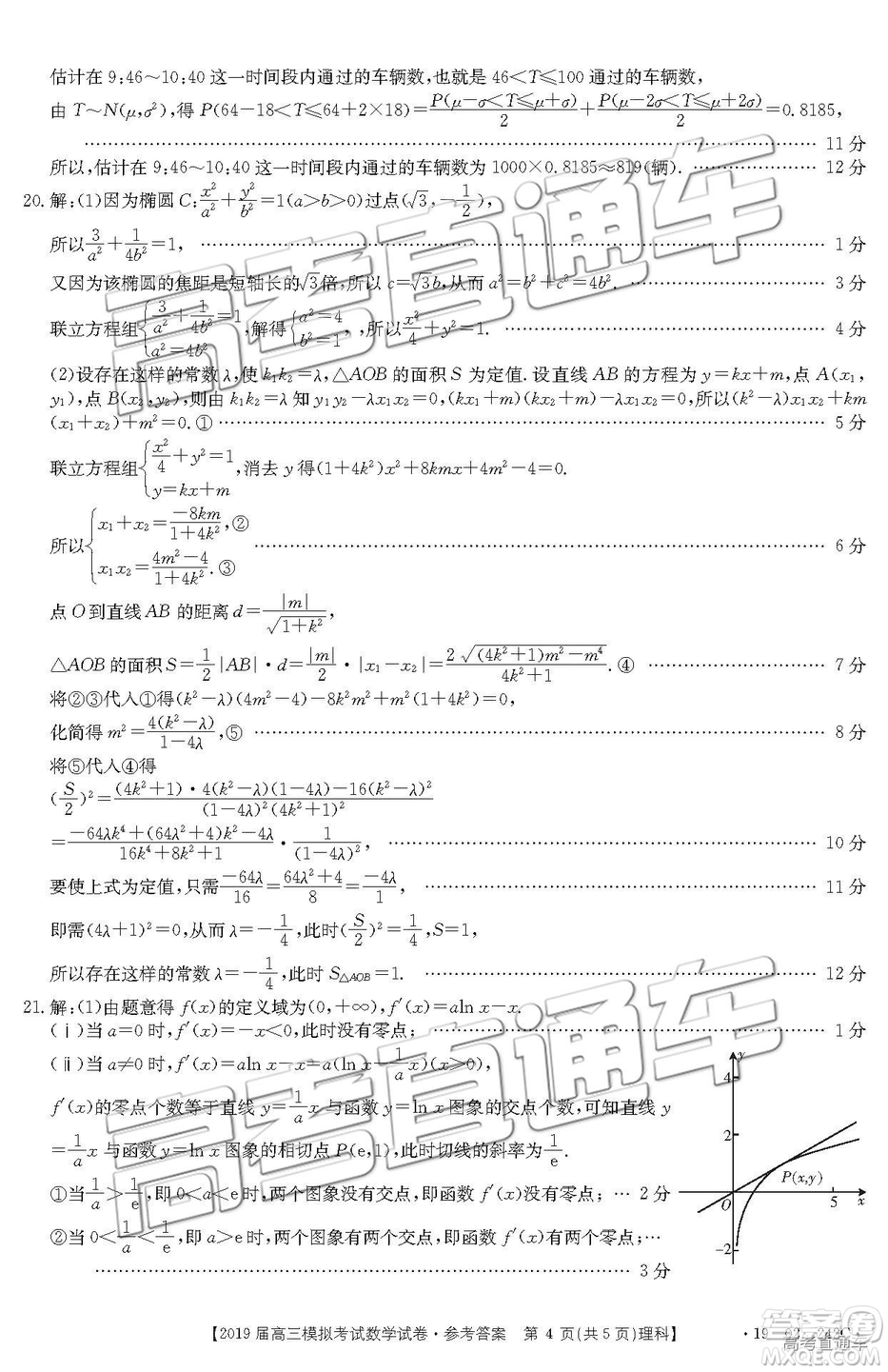 2019年3月江西金太陽高三數學參考答案