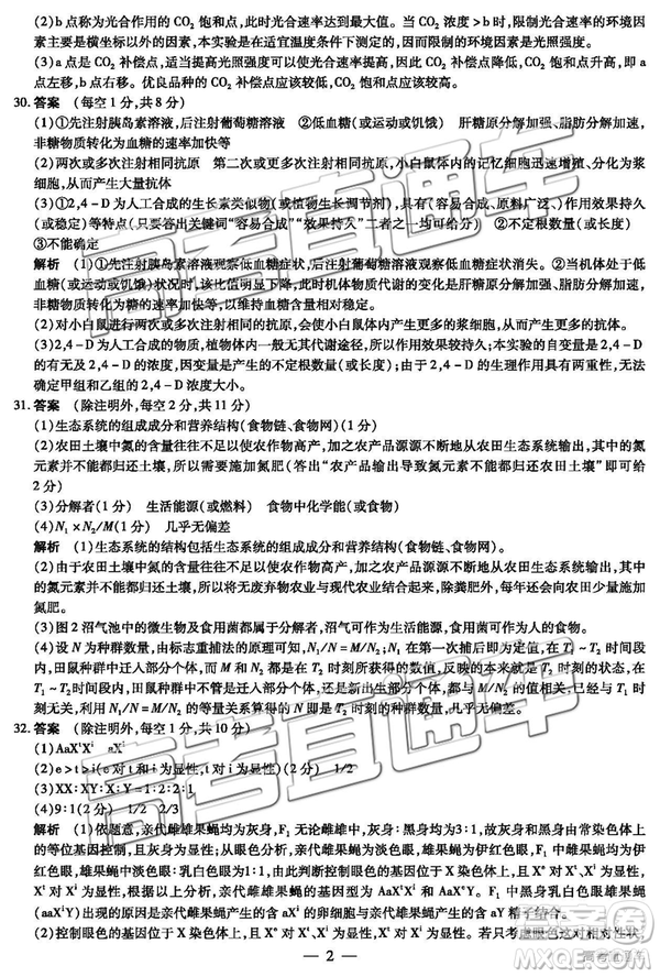 2019年安徽皖北協(xié)作區(qū)高三聯(lián)考理綜試題及參考答案