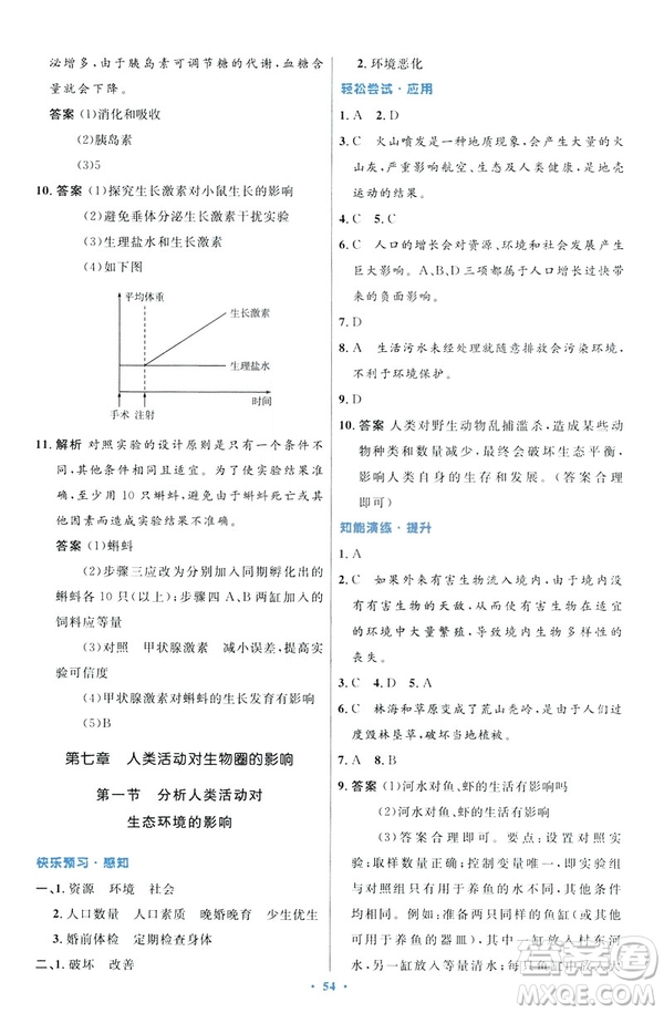 2019年初中同步測控優(yōu)化設計七年級下冊人教版中國歷史答案