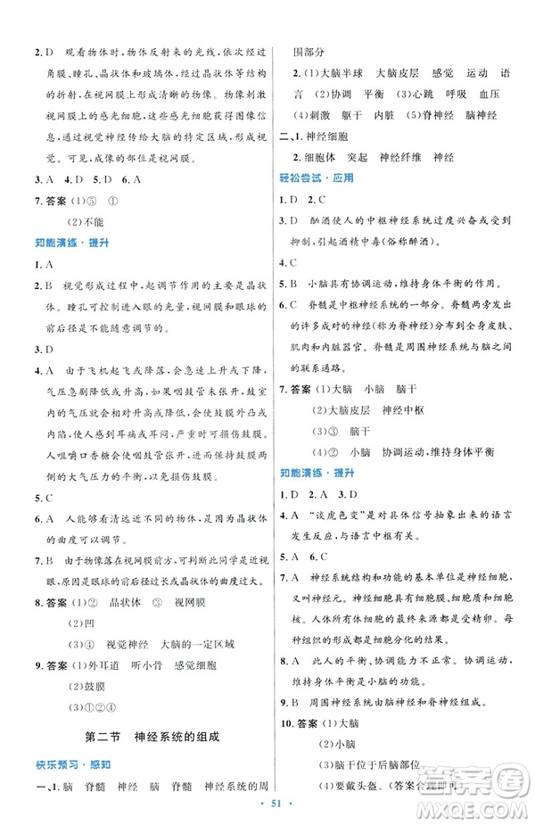 2019年初中同步測控優(yōu)化設計七年級下冊人教版中國歷史答案