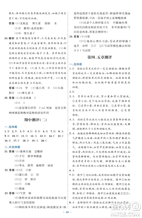 2019年初中同步測控優(yōu)化設計七年級下冊人教版中國歷史答案