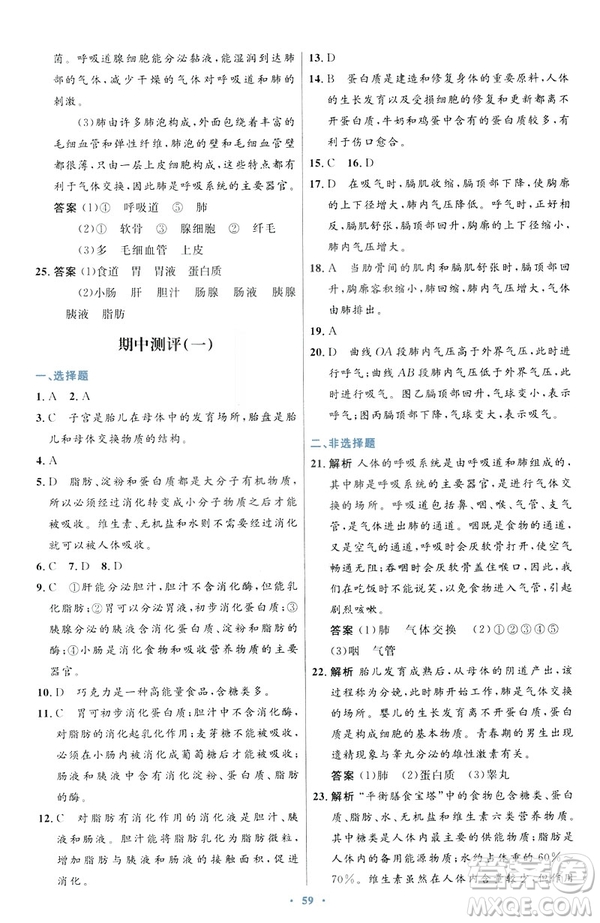 2019年初中同步測控優(yōu)化設計七年級下冊人教版中國歷史答案