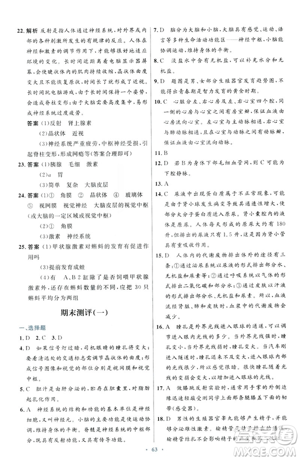 2019年初中同步測控優(yōu)化設計七年級下冊人教版中國歷史答案