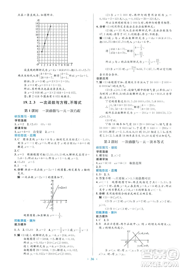 2019最新版初中同步與測控優(yōu)化設(shè)計(jì)數(shù)學(xué)八年級(jí)下冊人教版答案