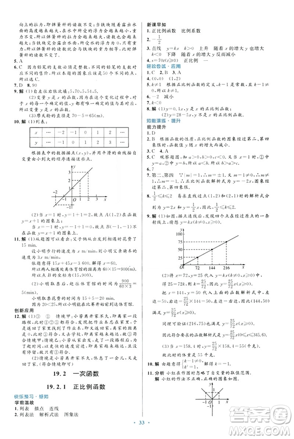 2019最新版初中同步與測控優(yōu)化設(shè)計(jì)數(shù)學(xué)八年級(jí)下冊人教版答案