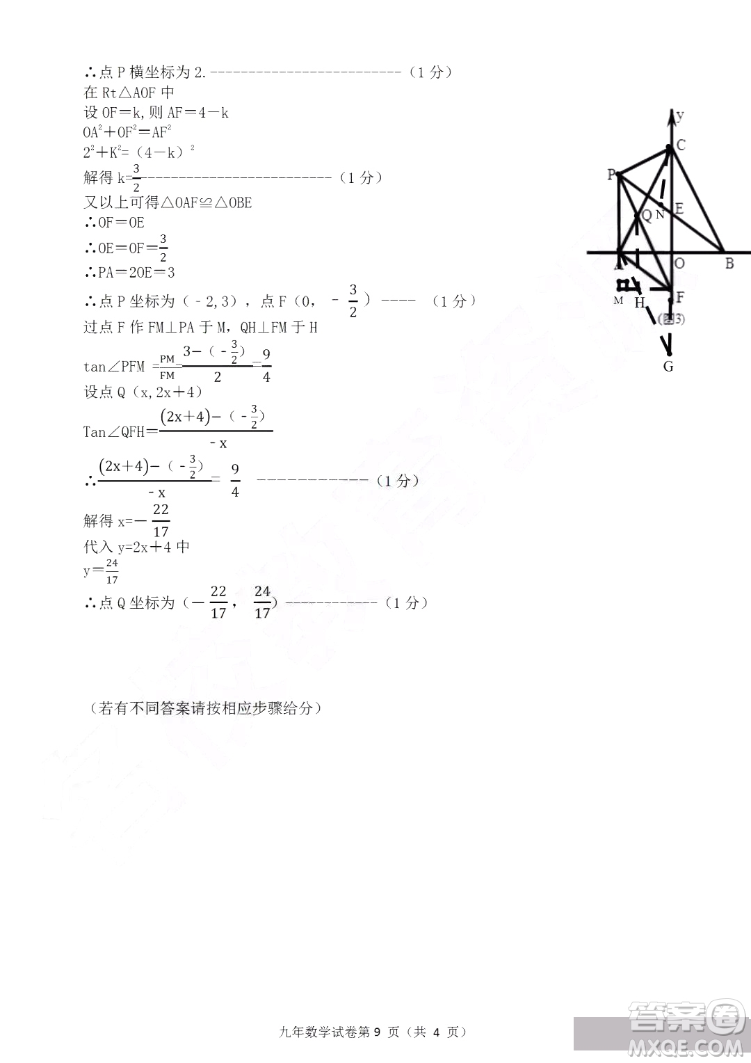 2019年哈爾濱道外區(qū)初四一模數(shù)學(xué)試卷及答案