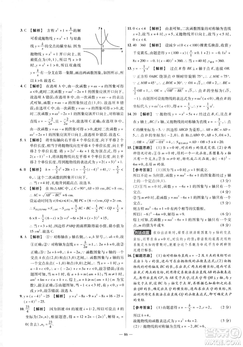 天星教育2019金考卷活頁(yè)題選九年級(jí)下數(shù)學(xué)人教RJ名師名題單元雙測(cè)卷答案