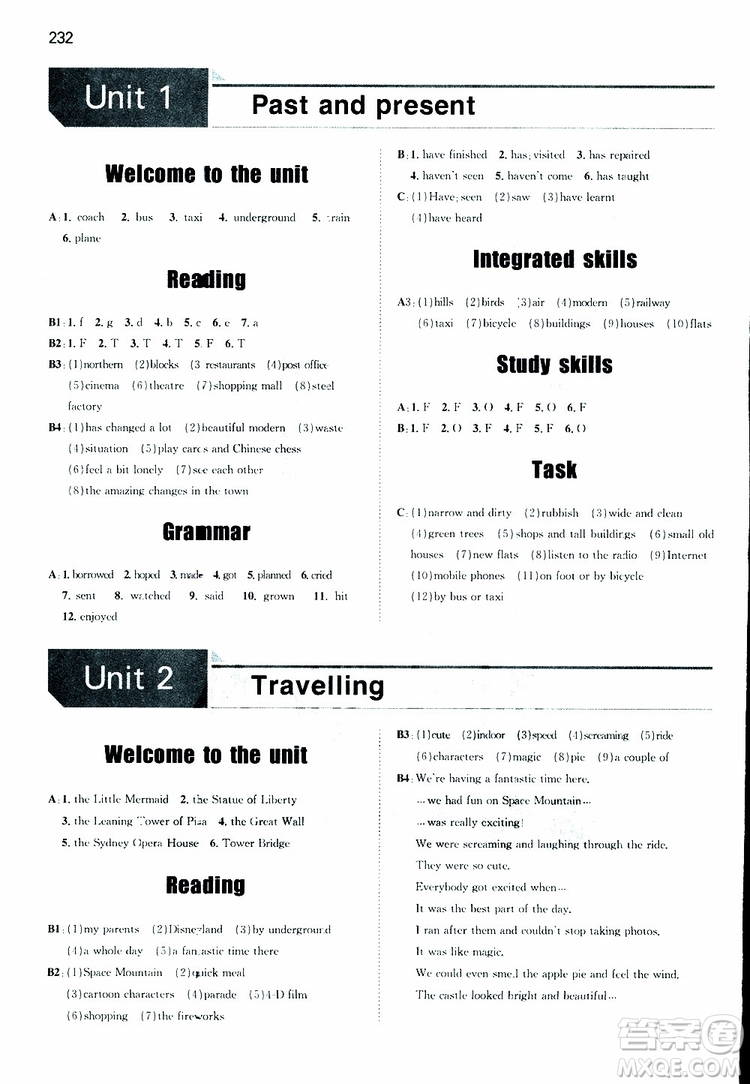 2019版一本初中英語(yǔ)八年級(jí)同步訓(xùn)練下冊(cè)人教版9787553963372參考答案