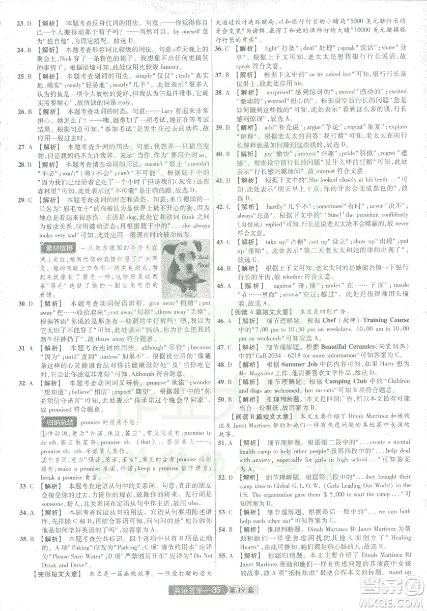 2019年天星教育中考用金考卷特快專遞河南中考45套英語答案