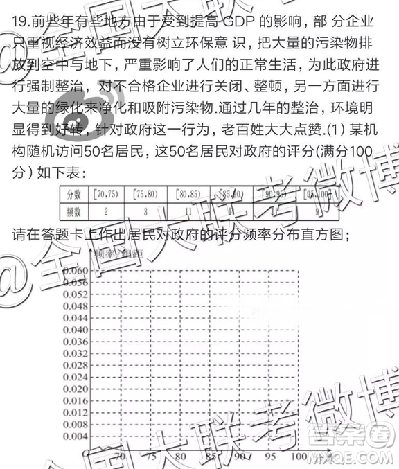 2019年全國普通高中高三四月大聯(lián)考文理數(shù)參考答案