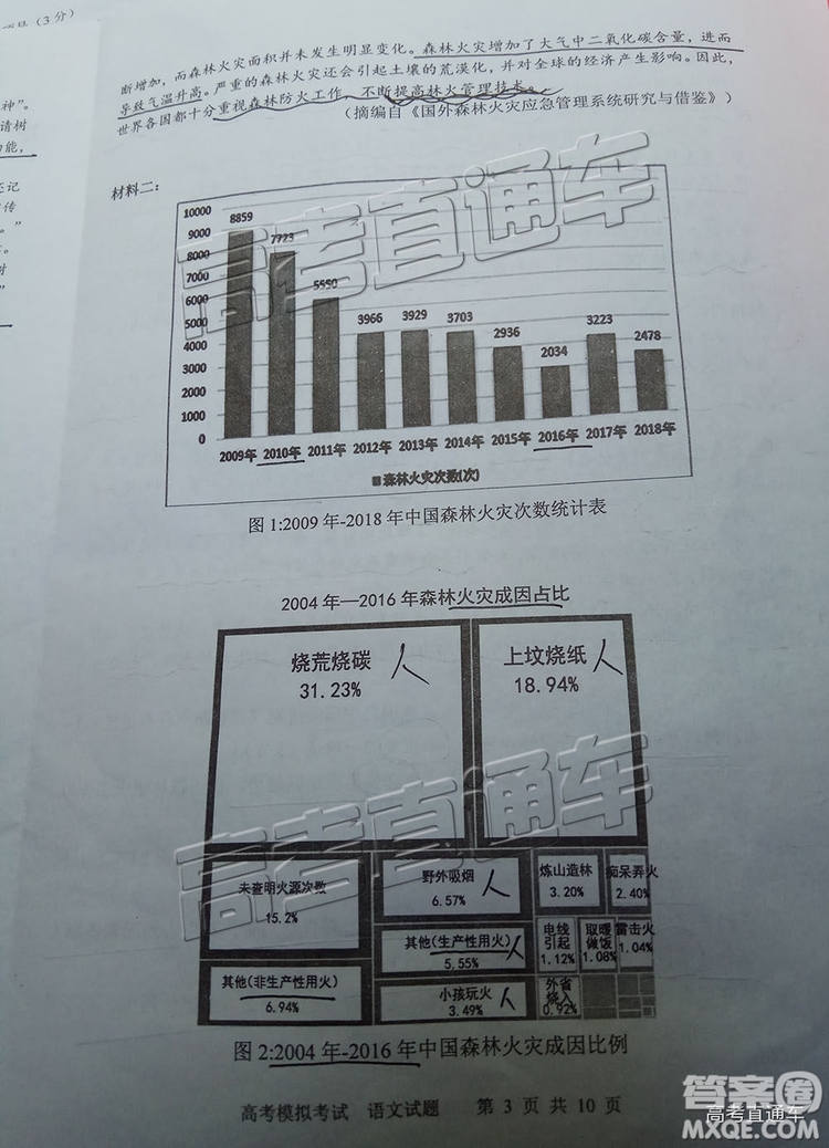 2019年宜賓三診語文試題及參考答案