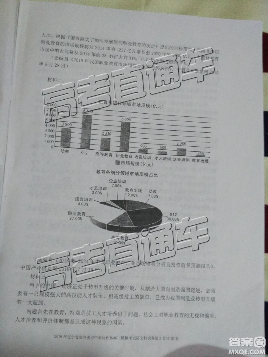 2019年遼寧省部分重點(diǎn)中學(xué)協(xié)作體高三模擬考試語文試題及參考答案