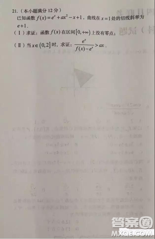 2019屆安徽省毛坦廠中學(xué)高三校區(qū)4月聯(lián)考文數(shù)試題及答案