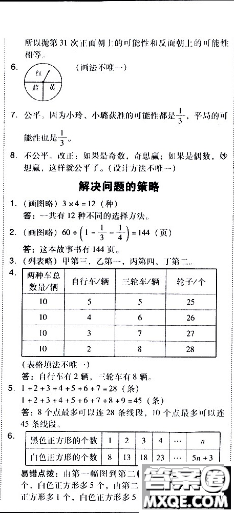 2019春典中點(diǎn)六年級(jí)下冊(cè)數(shù)學(xué)北師大版參考答案
