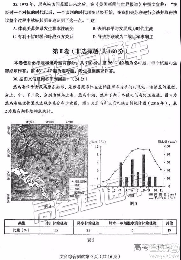 2019年?yáng)|北三省四市二模文理綜試題及參考答案
