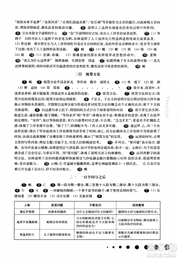 部編版2019年華東師大版一課一練語文六年級第二學(xué)期參考答案
