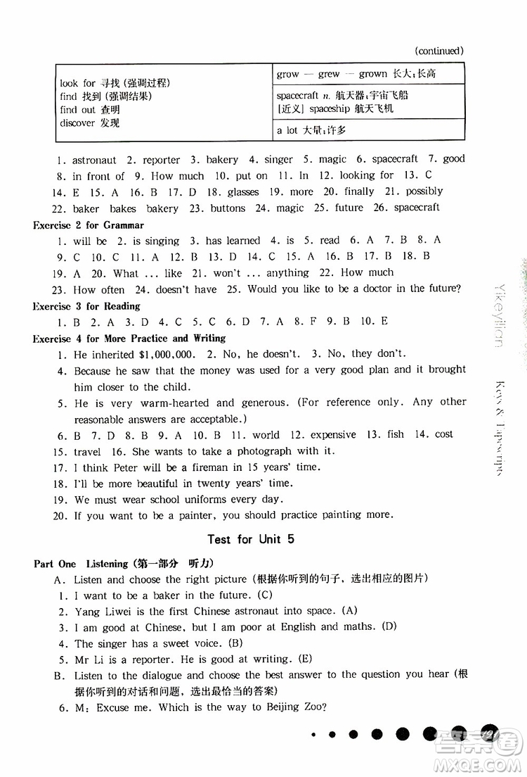 2019年華東師大版一課一練六年級英語N版牛津版第二學(xué)期參考答案