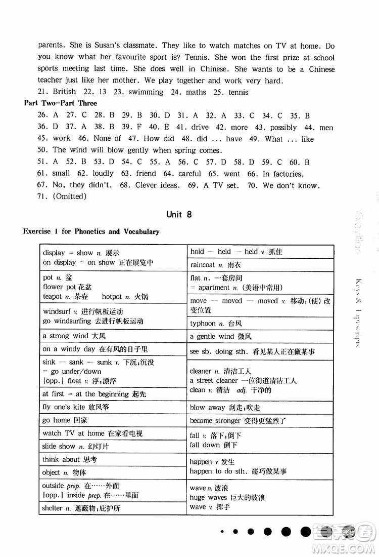 2019年華東師大版一課一練六年級英語N版牛津版第二學(xué)期參考答案