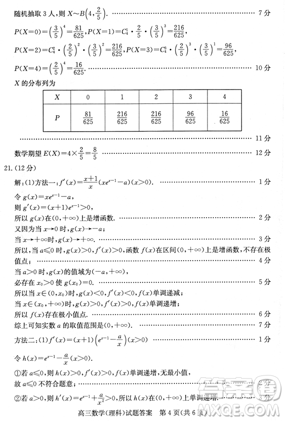2019年濱州二模文理數試題及答案