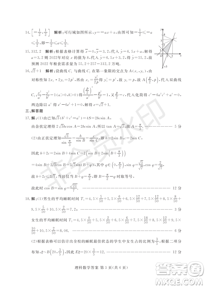 2019年5月河南省八市重點高中聯(lián)盟領(lǐng)軍考試文理數(shù)試題及答案