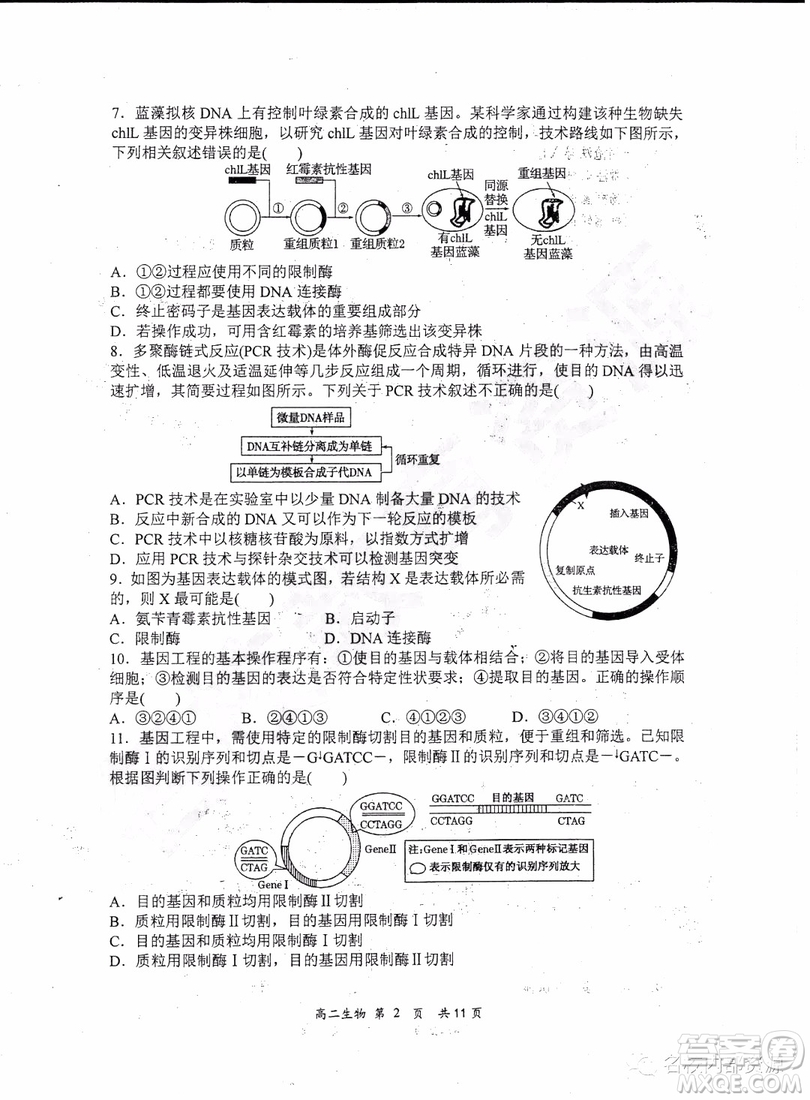 哈三中2018-2019學(xué)年度高二下學(xué)期第一學(xué)段考試?yán)砭C試卷及答案