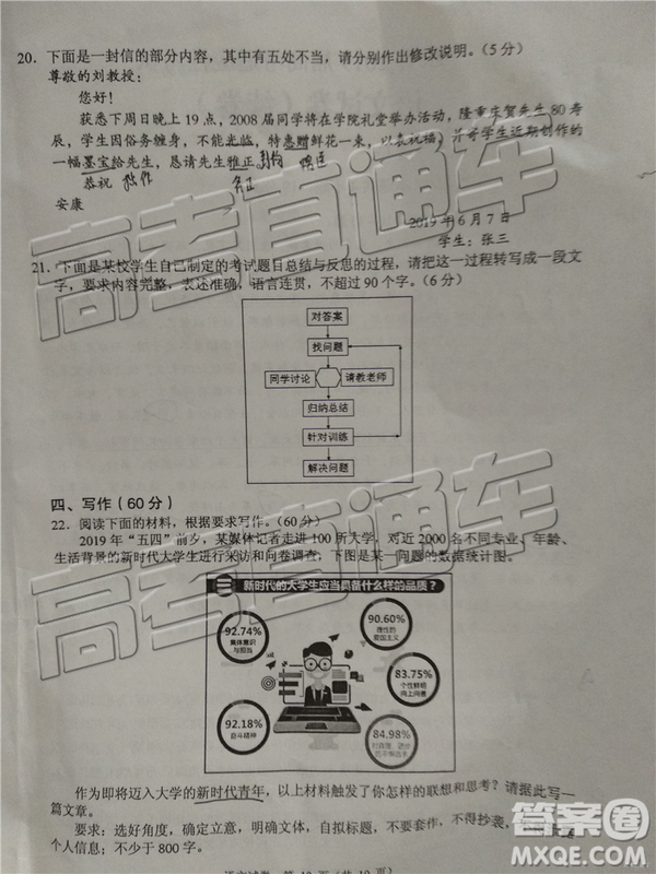 2019年廣東高考適應(yīng)性考試語文試題及參考答案