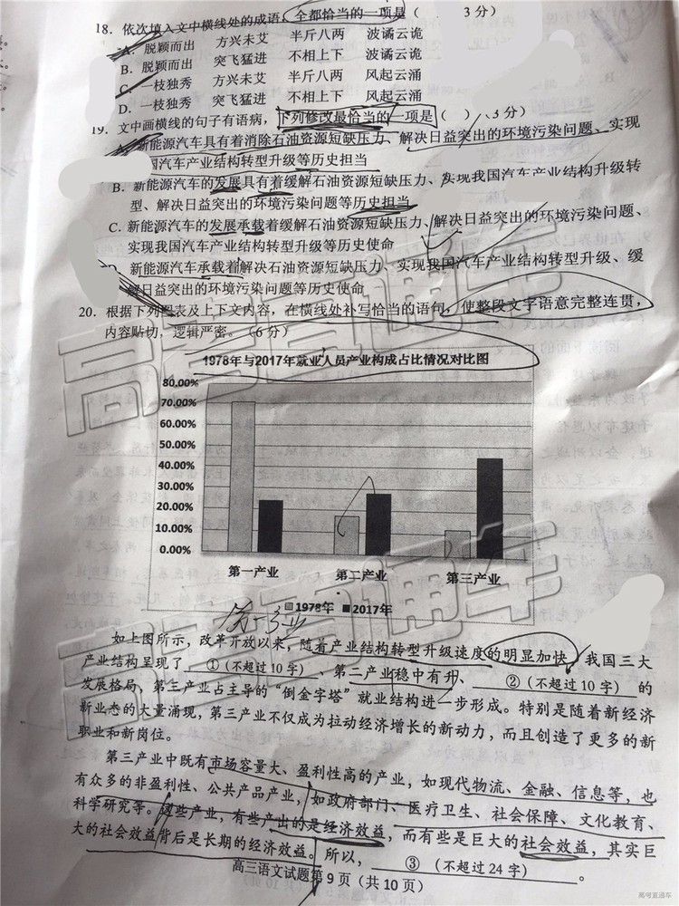 2019年威海二模語文試題及參考答案