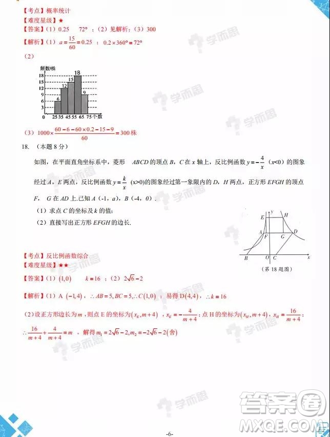 2019年山西中考模擬百校聯(lián)考試卷三數(shù)學(xué)試題及參考答案