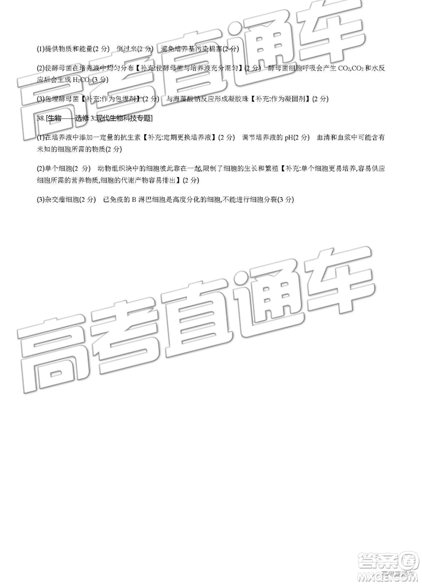 2019年安徽毛坦廠中學(xué)高三五月聯(lián)考文理綜試題及答案