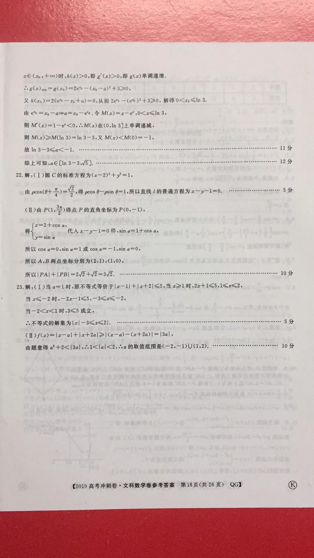 2019年普通高等學校招生全國統(tǒng)一考試沖刺預測卷四文理數(shù)試題及答案