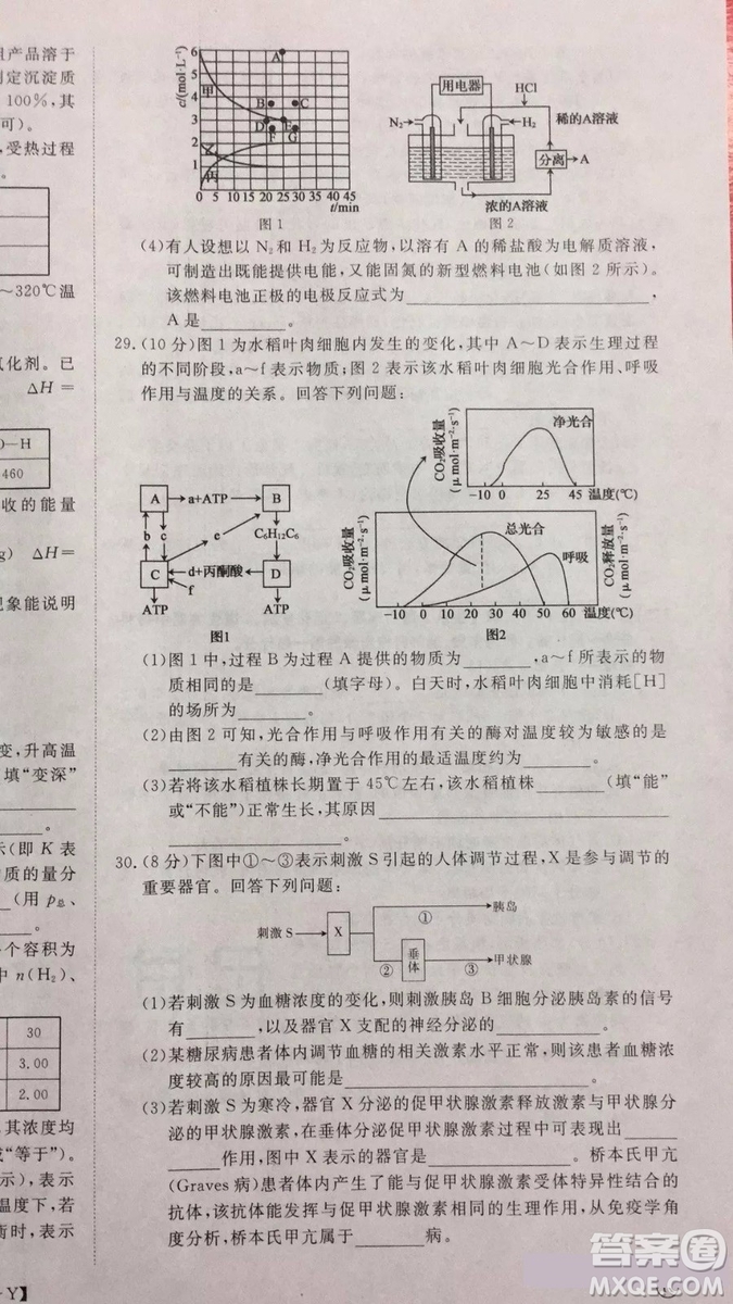 2019年普通高等學(xué)校招生全國統(tǒng)一考試沖刺預(yù)測(cè)卷四理科綜合試題及答案