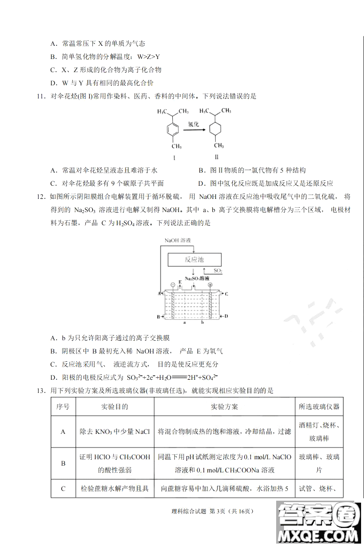 2019年高考終極押題卷全國(guó)卷II理科綜合試題及參考答案