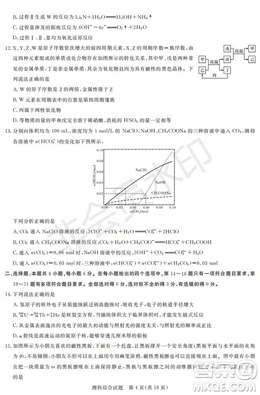2019年湖南省長沙一中師大附中雅禮中學長郡中學五月聯(lián)考理綜試卷答案