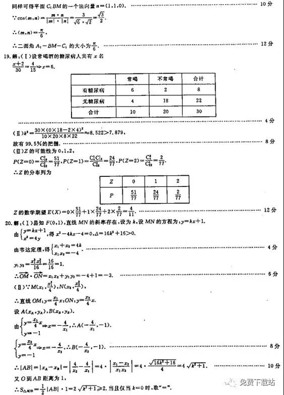 2019年普高招生全國統(tǒng)一考試沖刺預(yù)測卷六理數(shù)試題及答案