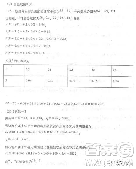 2019年河北省衡水中學(xué)下學(xué)期高三年級三模理數(shù)試題答案