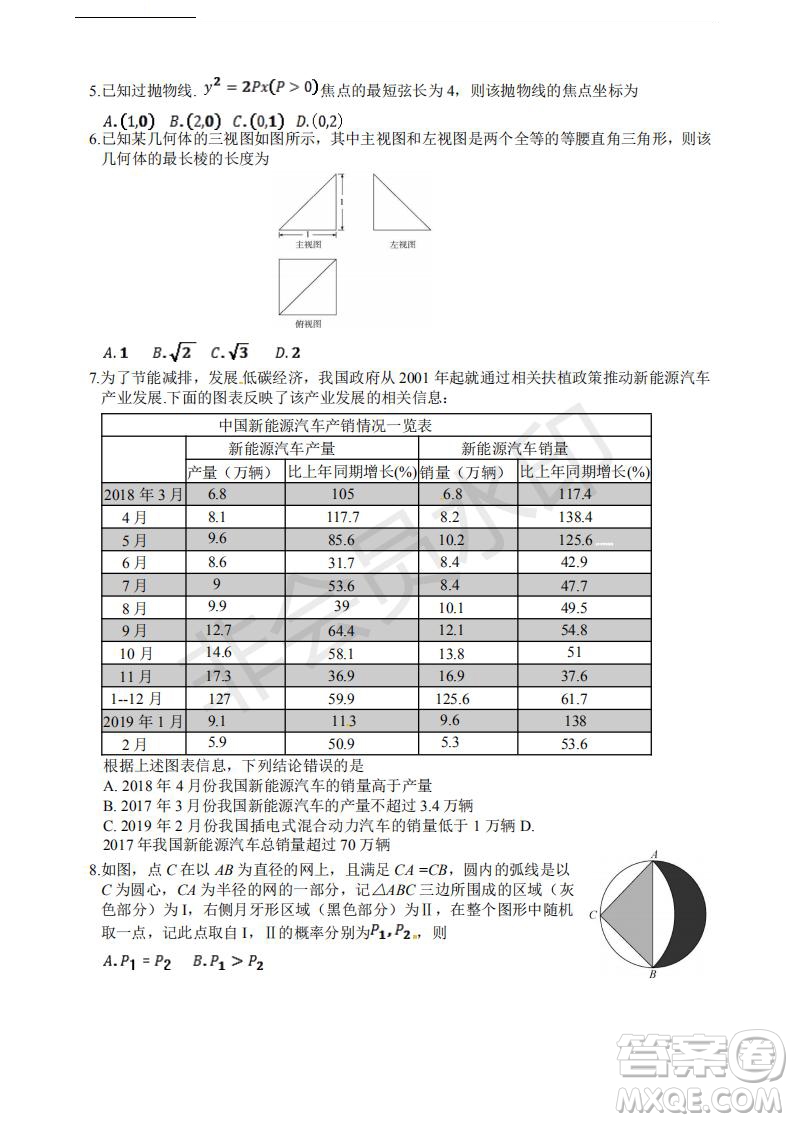 2019年濟南三模文數(shù)試題及答案