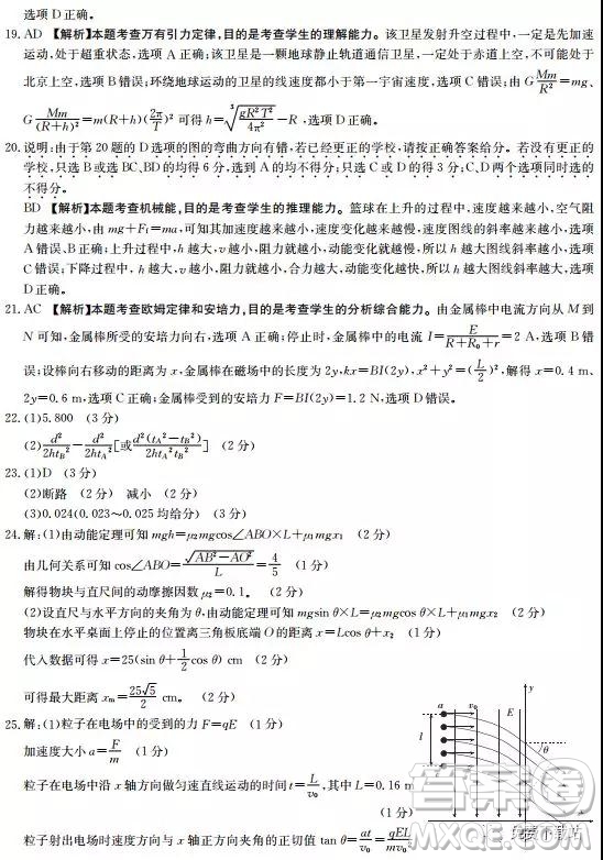 2019年河南省名校聯(lián)盟沖刺壓軸卷五理綜試題及答案