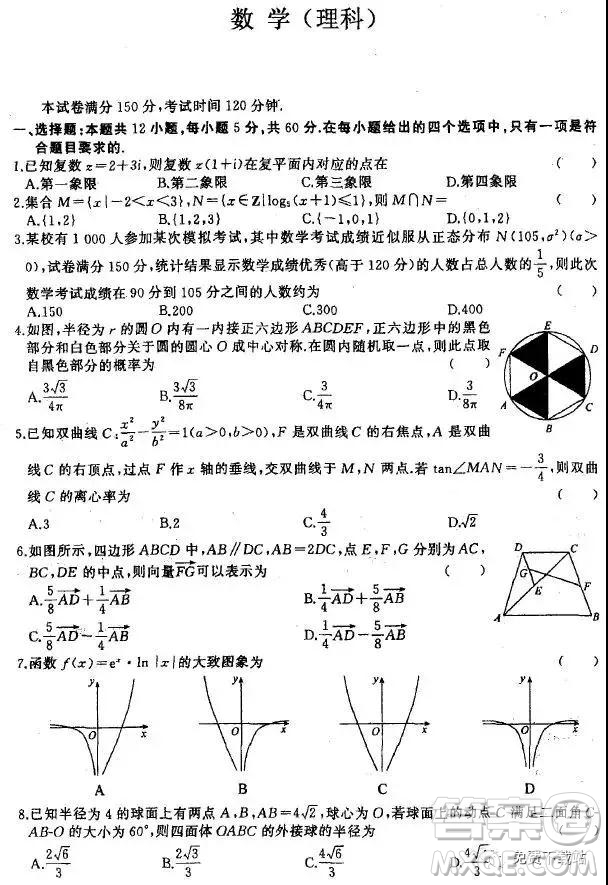 2019年衡水中學(xué)終極押題卷理數(shù)試題及答案