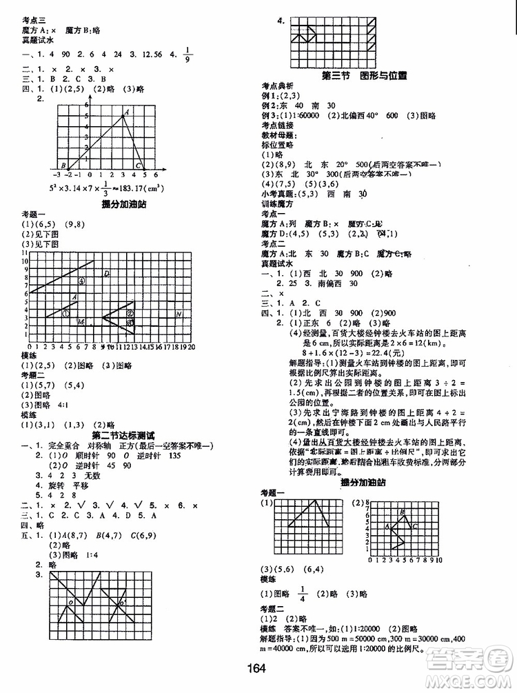 2019年全品小學(xué)總復(fù)習(xí)教程六年級數(shù)學(xué)人教版RJ參考答案