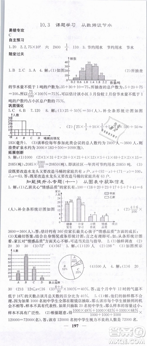 希望出版社2019年課堂點睛七年級數(shù)學下冊人教版答案