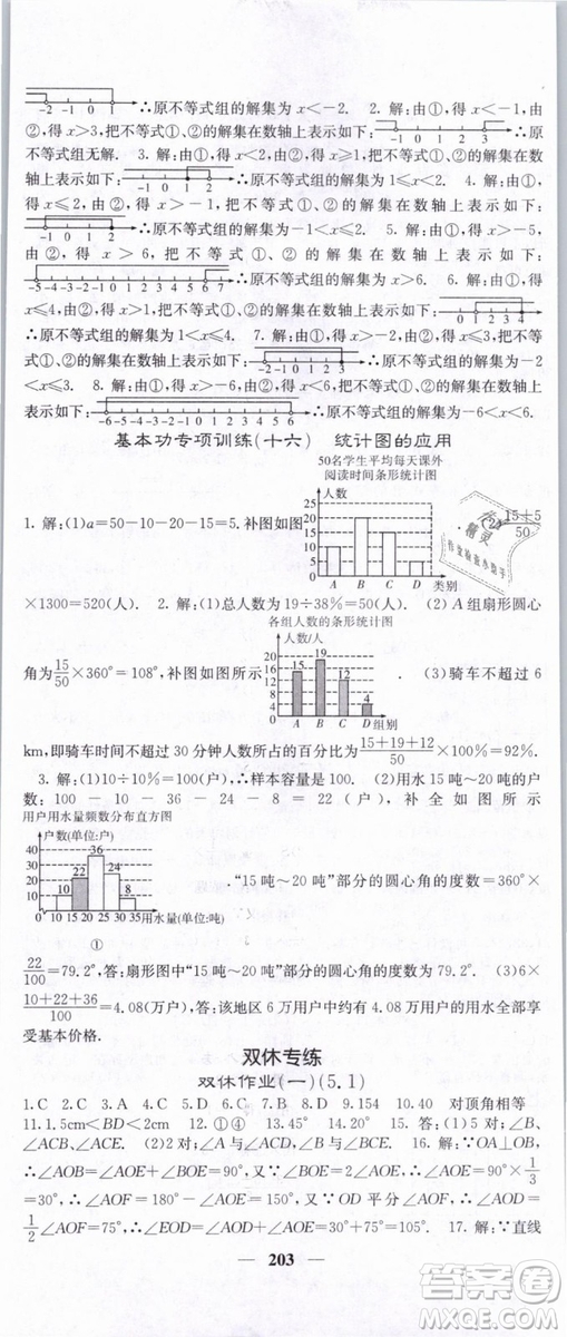 希望出版社2019年課堂點睛七年級數(shù)學下冊人教版答案
