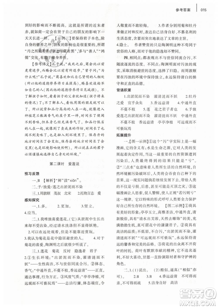 2019年基礎(chǔ)訓(xùn)練七年級(jí)語(yǔ)文下冊(cè)人教版大象出版社參考答案