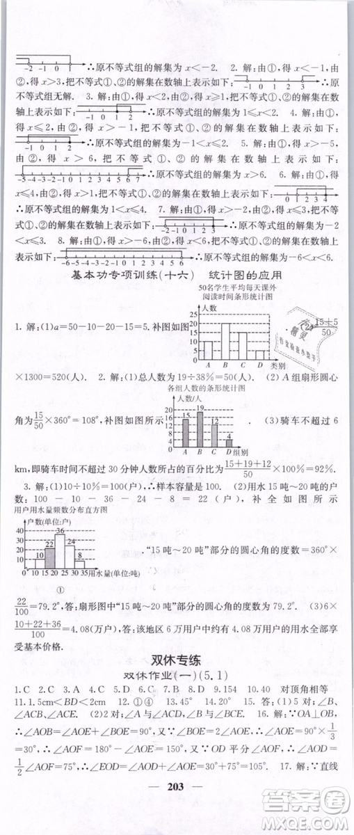 2019年課堂點睛七年級下冊數(shù)學(xué)人教版參考答案