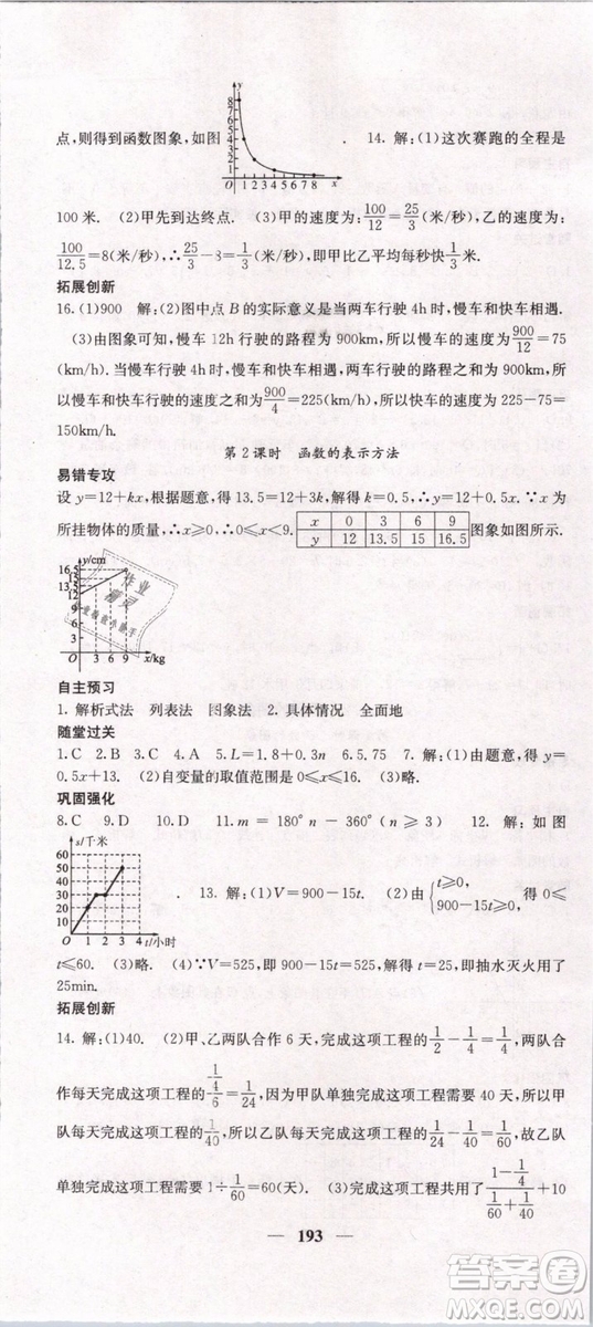 2019年課堂點(diǎn)睛八年級(jí)下冊數(shù)學(xué)人教版參考答案