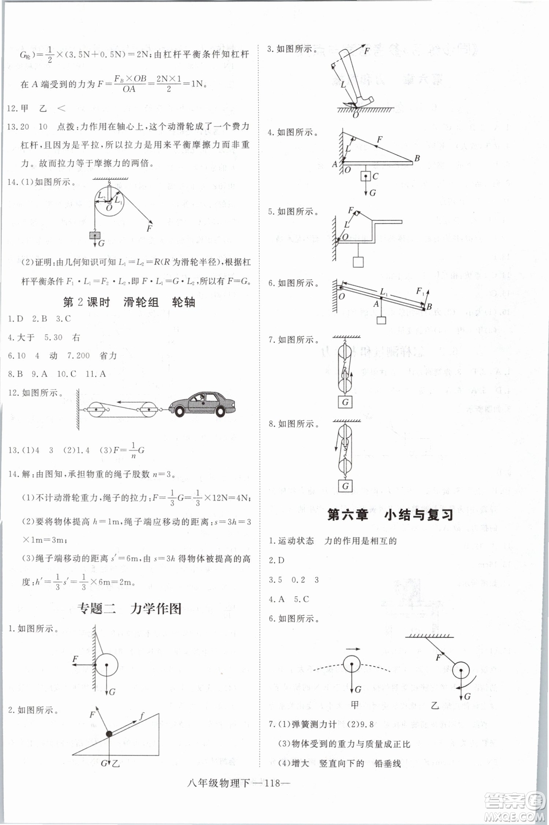 優(yōu)翼叢書2019年學(xué)練優(yōu)學(xué)科思維訓(xùn)練法八年級物理下冊HY滬粵版參考答案