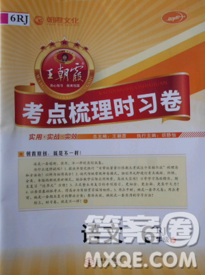 2019年人教版王朝霞考點(diǎn)梳理時(shí)習(xí)卷六年級語文下冊參考答案