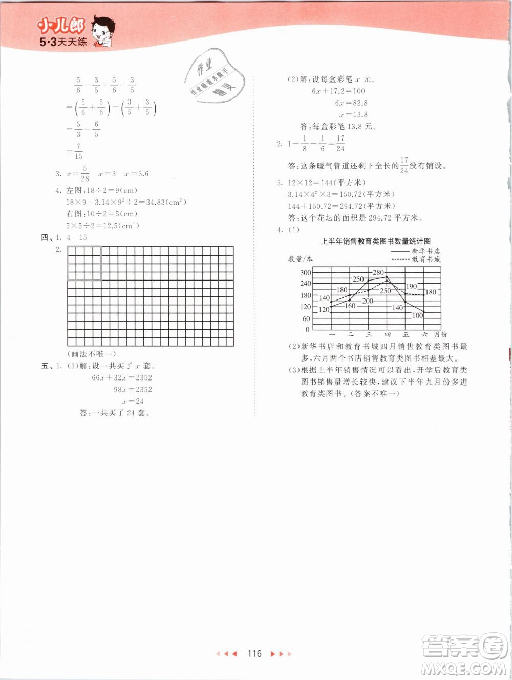 曲一線2019年53天天練五年級下冊數(shù)學(xué)SJ蘇教版參考答案