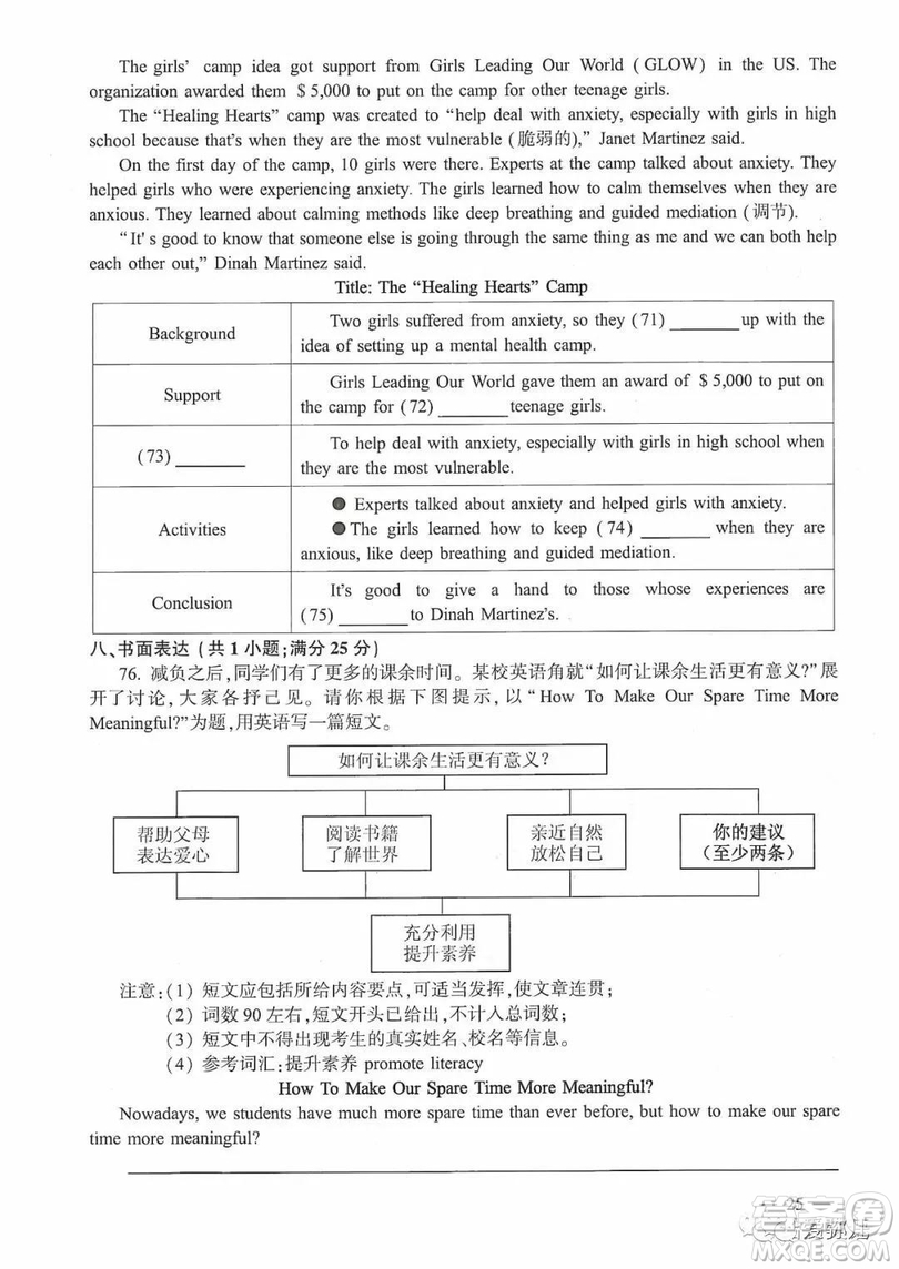 2019年連云港市中考英語試卷及答案