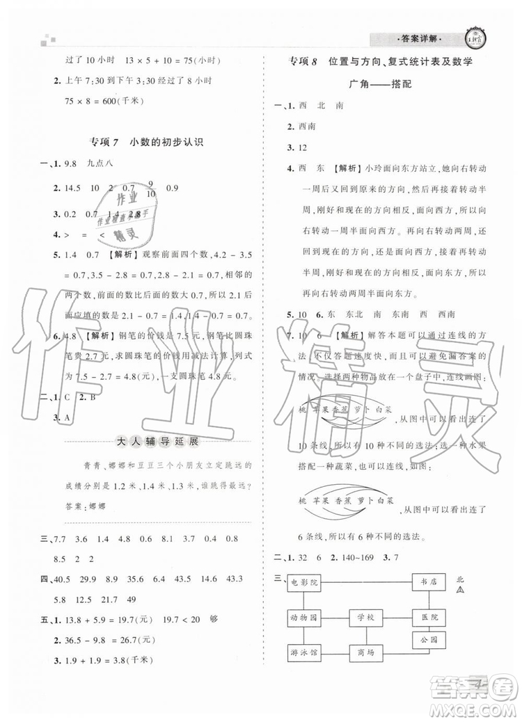 2019年河南專版王朝霞各地期末試卷精選三年級(jí)數(shù)學(xué)下冊(cè)人教版答案