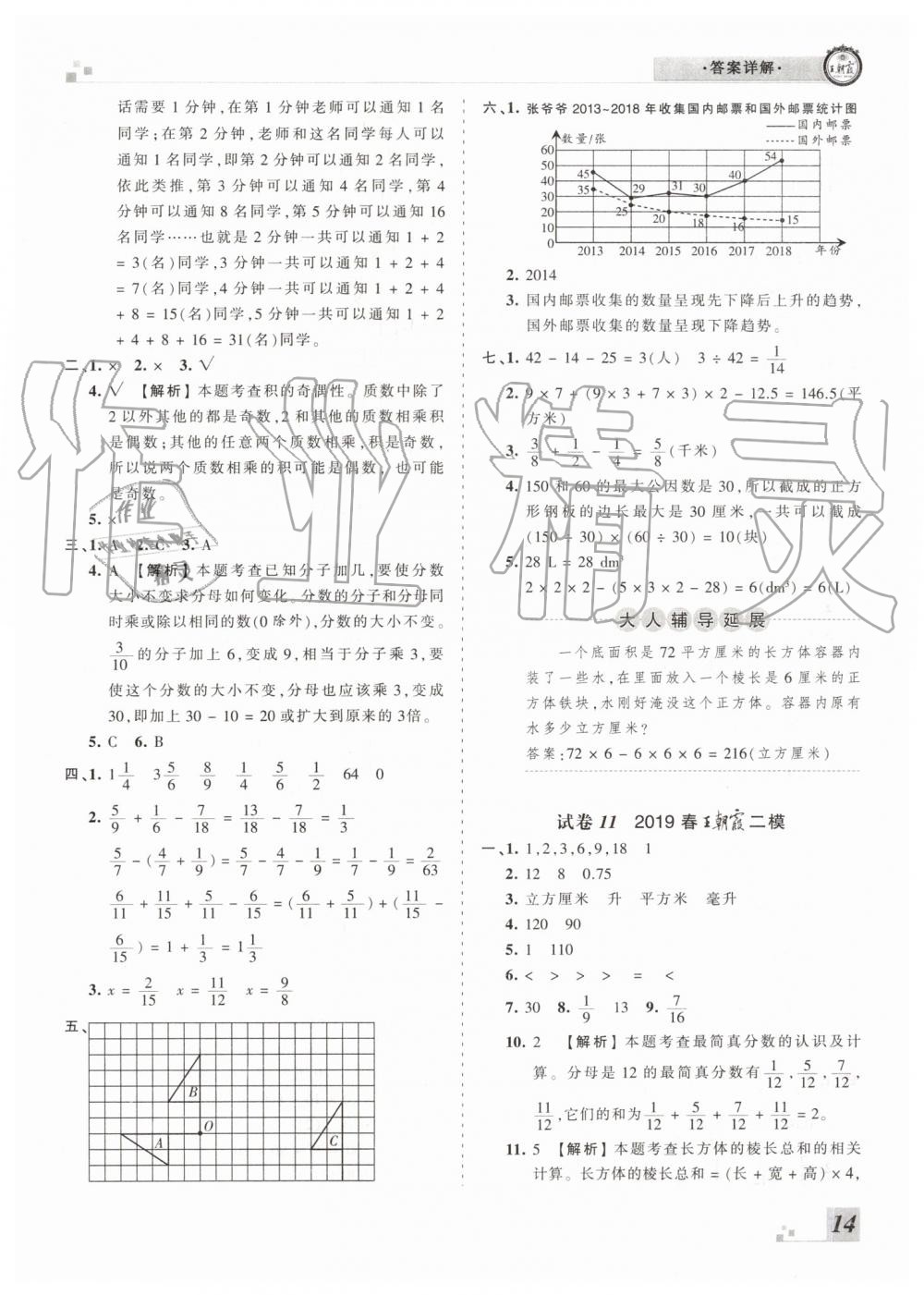 王朝霞各地期末試卷精選2019年五年級數(shù)學下冊人教版河南專版答案